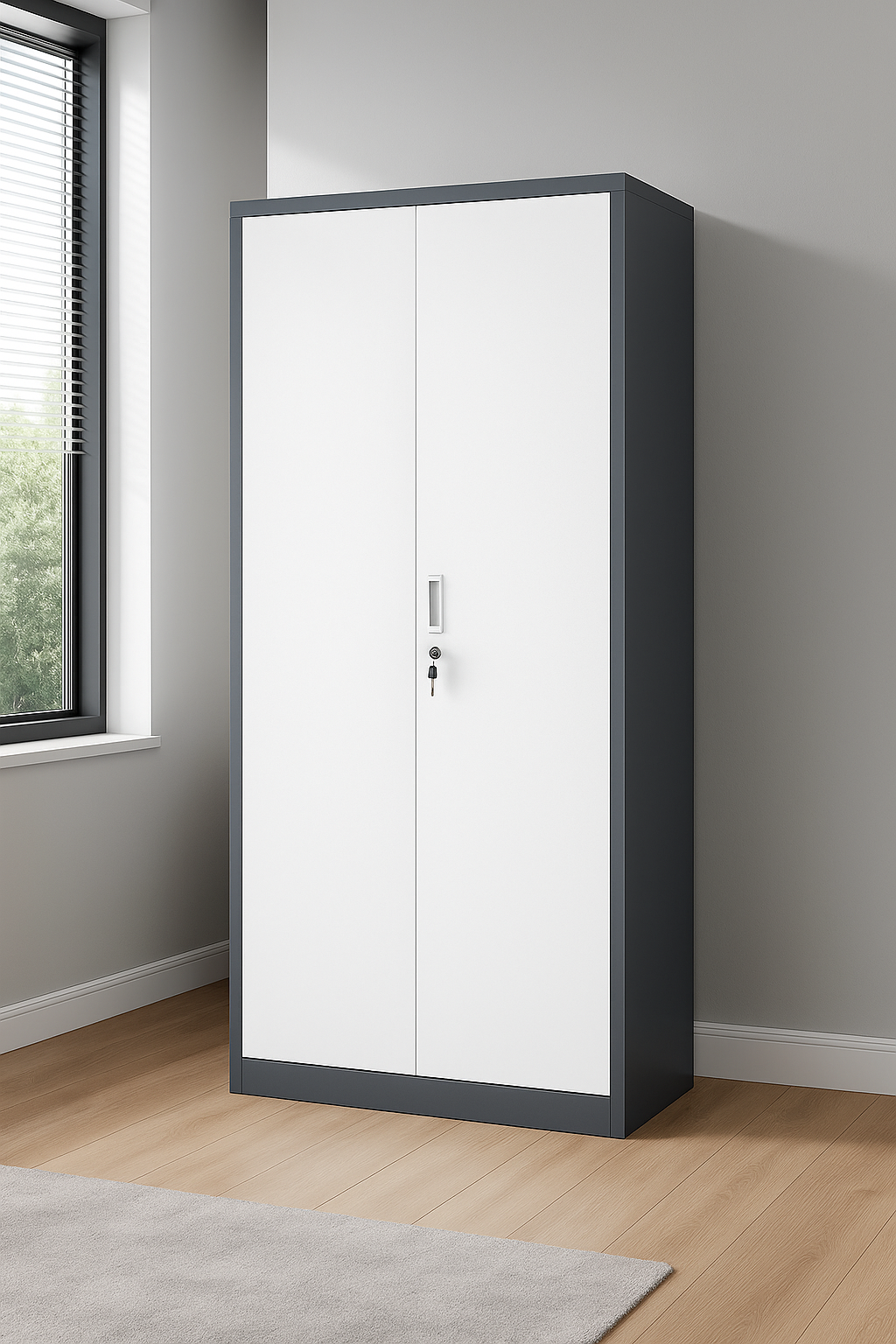 2-door metallic filing cabinet