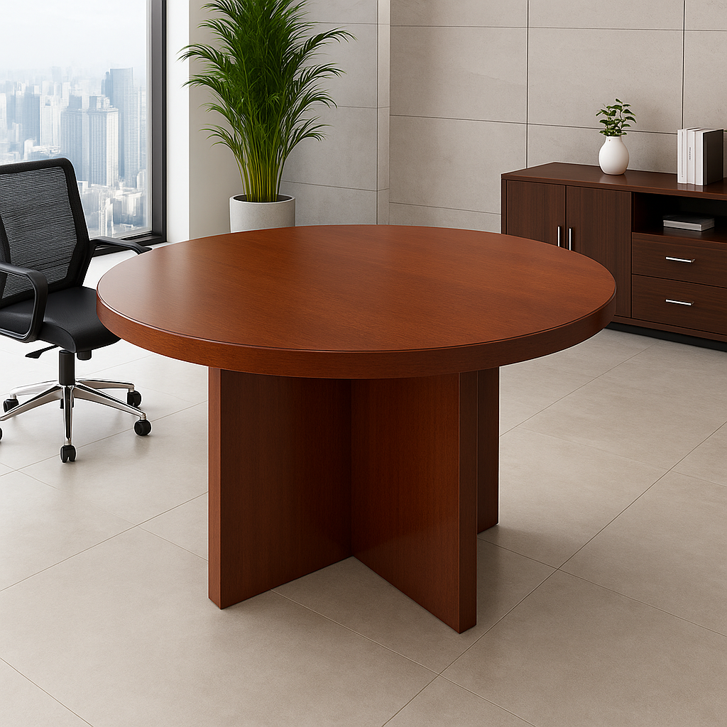 Circular Wooden Meeting Table
