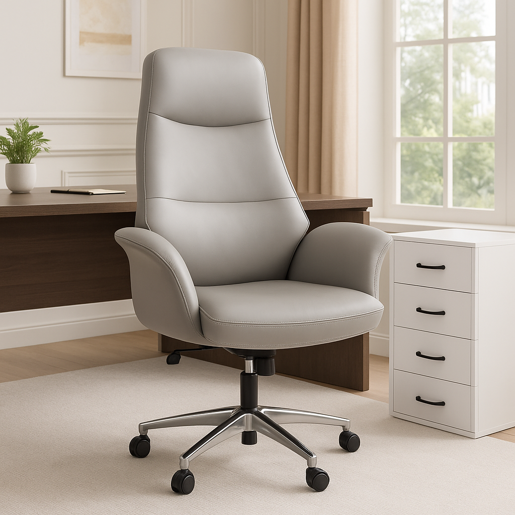 Contemporary Grey Executive Office Chair