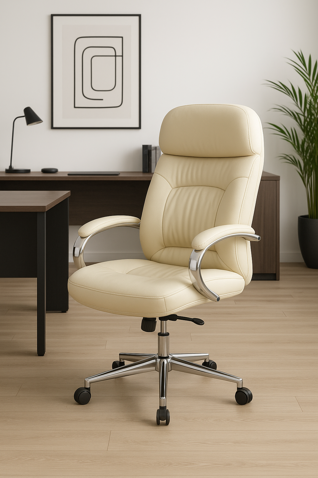 Premium Cream Executive Office Chair