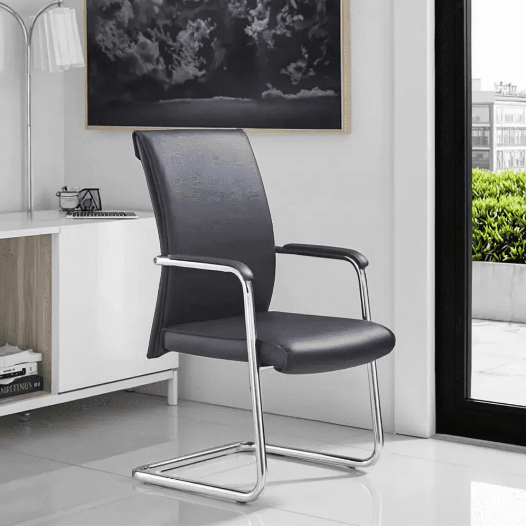 Black Leather Visitor Chair