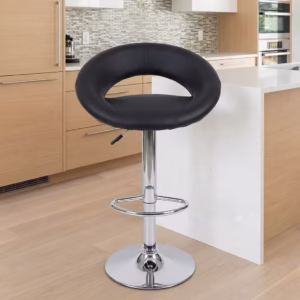 Adjustable Swivel Bar Stool with durable non-slip plastic base ring