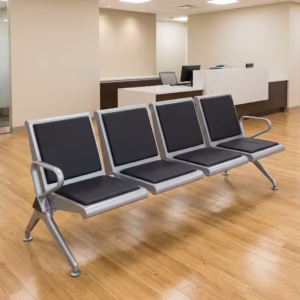 4-Seater Waiting Bench with durable metal frame in a professional waiting area