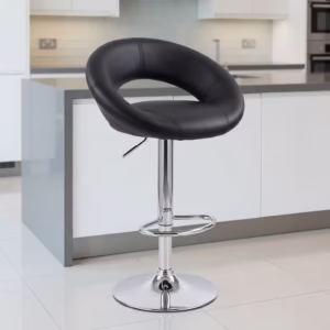Adjustable Swivel Bar Stool with durable non-slip plastic base ring