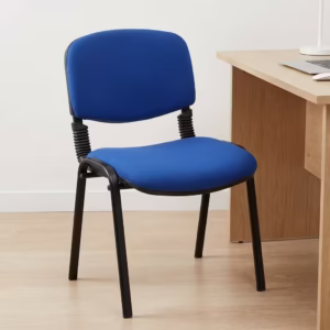 Tosca Stackable Office Chair with padded fabric seat and back, black frame, stackable design