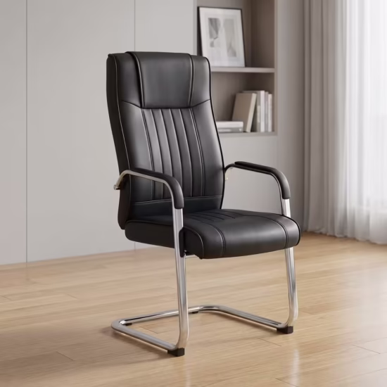 PU Leather Boardroom Chair with high-back ergonomic design in executive office