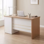 1.4M Modern Office Desk with storage cabinet and cable management ports