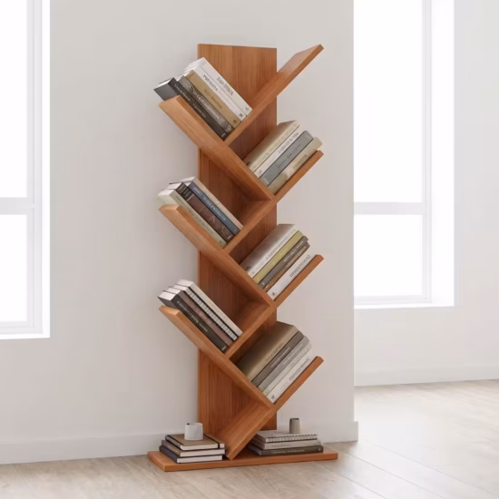 9-Tier Wooden Bookshelf for versatile home and office storage