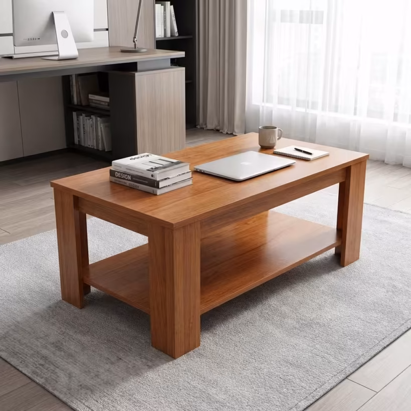 Executive Office Coffee Table with modern walnut finish for office, reception, and lounge spaces