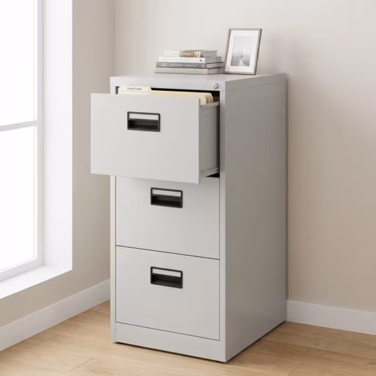 3-Drawer Filing Cabinet With Bar for organized office storage