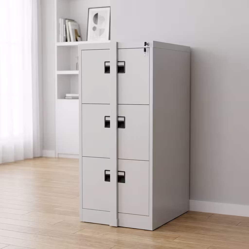 3-Drawer Filing Cabinet With Bar for organized office storage