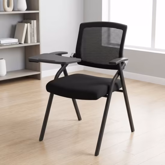 Folding Training Study Chair with writing pad in a modern classroom or training room setup