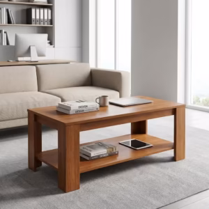 Executive Office Coffee Table with modern walnut finish for office, reception, and lounge spaces