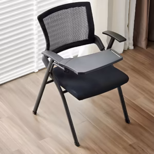Folding Training Study Chair with writing pad in a modern classroom or training room setup