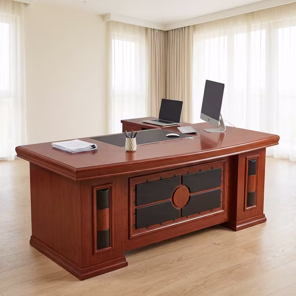 1.4M office desk with side drawer, modern compact workstation with clean design and storage unit for home or office use