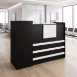 1.4M Wooden Office Reception Desk with modern front panel and spacious workspace