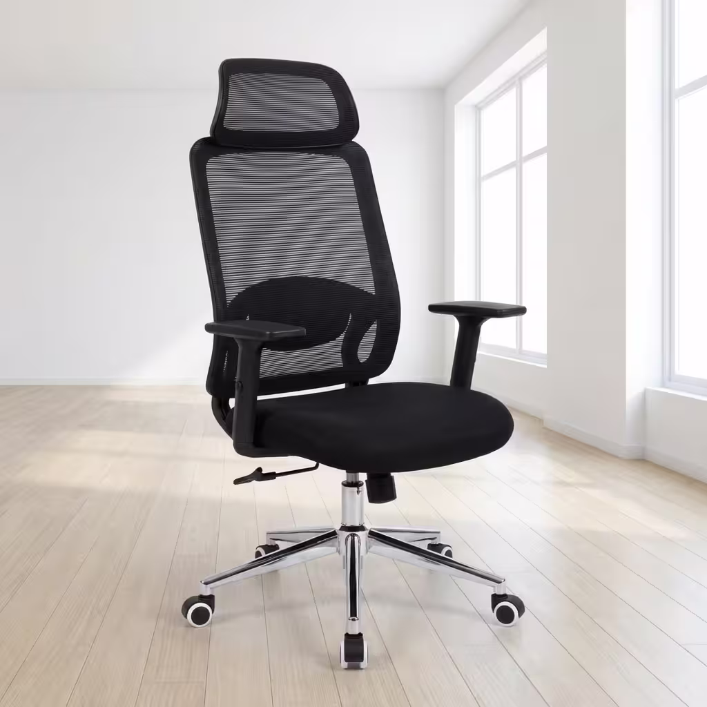 High Back Orthopedic Office Chair with adjustable lumbar support and breathable mesh backrest