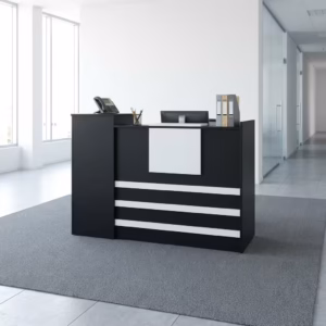 1.4M Wooden Office Reception Desk with modern front panel and spacious workspace