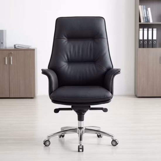 Executive Leather Office Chair black ergonomic high back chair with adjustable features and premium leather finish for office use