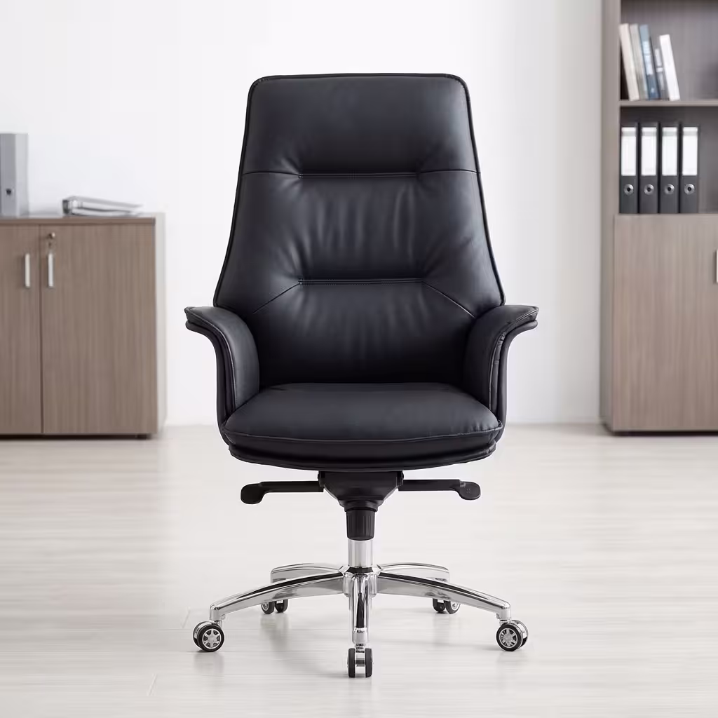 Executive Leather Office Chair black ergonomic high back chair with adjustable features and premium leather finish for office use