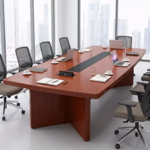 3M Executive Conference Table with spacious wooden tabletop and built-in cable management
