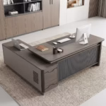 1.8M Director L-Shaped Desk with drawers, storage cabinet, and modern executive office design setup