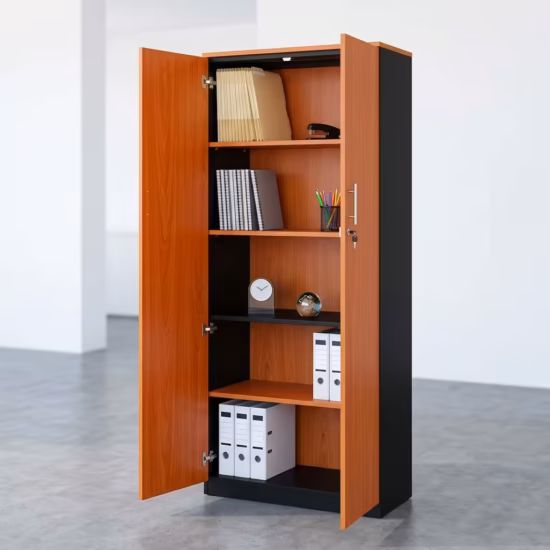 2-Door Wooden Lockable Office Storage Cabinet - Image 2