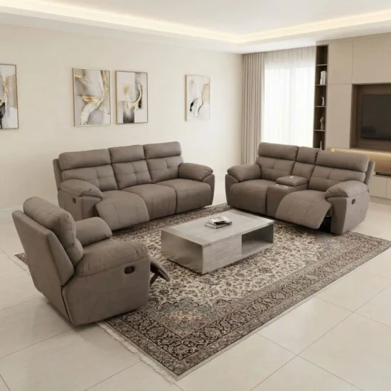 6-Seater Fabric Recliner Sofa Set